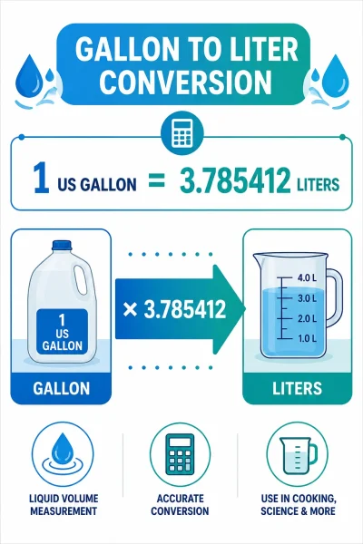 conversion formula 1 gallon equals 3.785412 liters